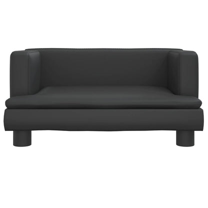 Cama Para Perros De Cuero Sintético Negro 60x40x30 Cm / Vetonek_3