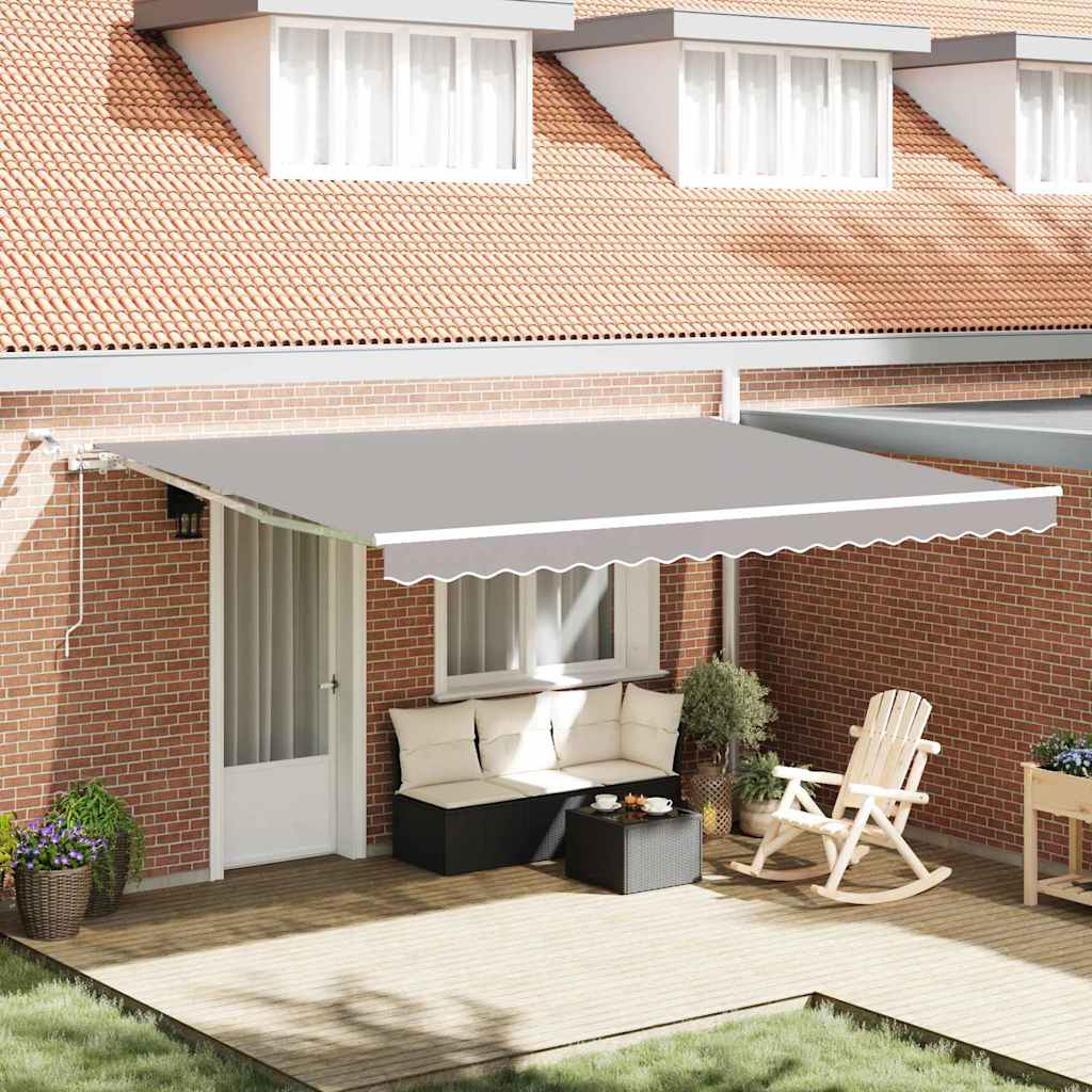 Toldo Retráctil Gris Claro 450 X 350 Cm Poliéster_1