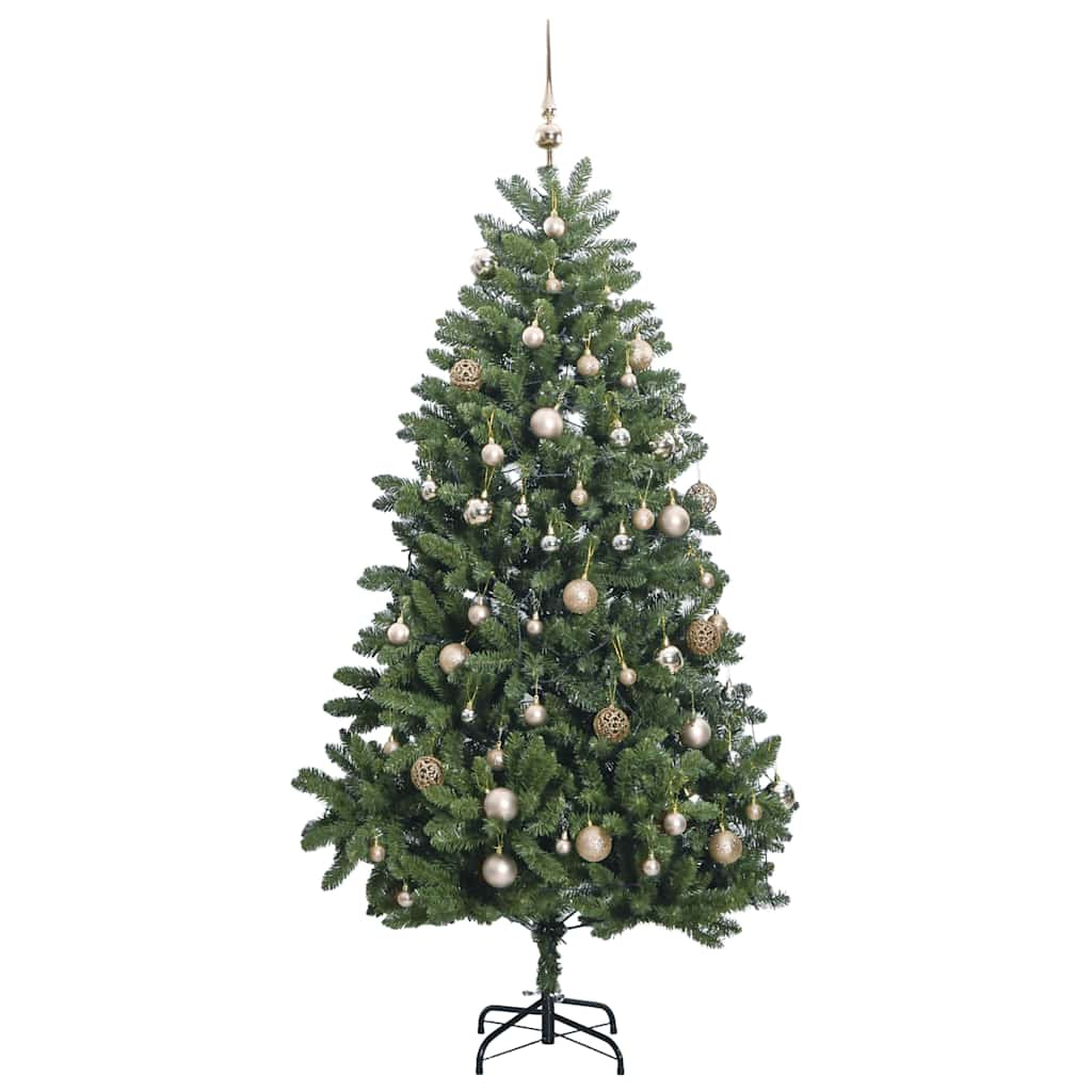 Vidaxl Árbol De Navidad Artificial Con Bisagras 300 Led Y Bolas 270 Cm_3