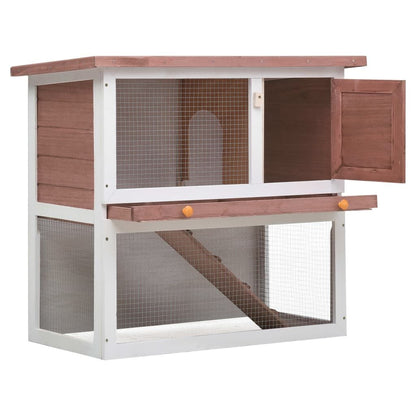 Vidaxl Jaula Conejera Con 1 Puerta Madera Marrón_1