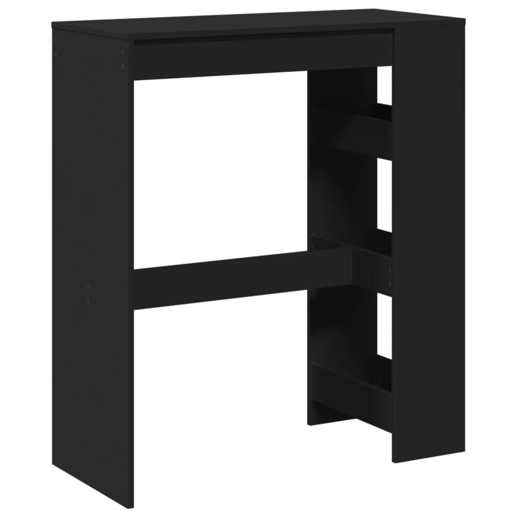 Mesa Alta Con Estantes Madera Ingeniería Negra 90x40x103,5 Cm_4