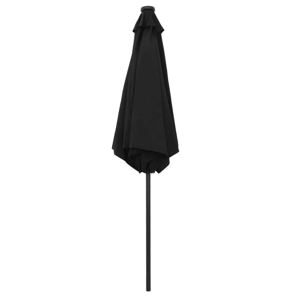 Vidaxl Sombrilla De Jardín Con Luces Led Palo De Aluminio Negra 270 Cm_3