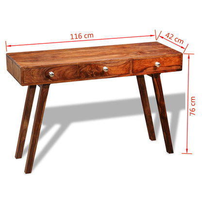 Mesa Consola Con 3 Cajones Madera Maciza Sheesham 76 Cm_3