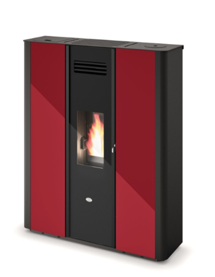 Estufa De Pellet Eva Calòr Slim Emily 9016005200 Acabado Rojo_0