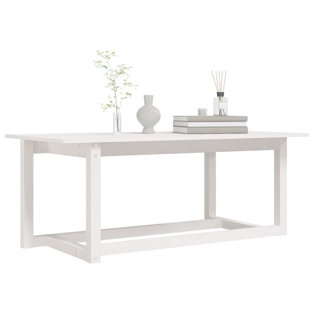 Mesa De Centro De Madera Maciza De Pino Blanco 110x55x45 Cm_4