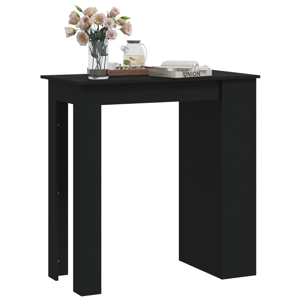 Mesa Bar Estante Almacenaje Contrachapada Negro 102x50x103,5 Cm_1
