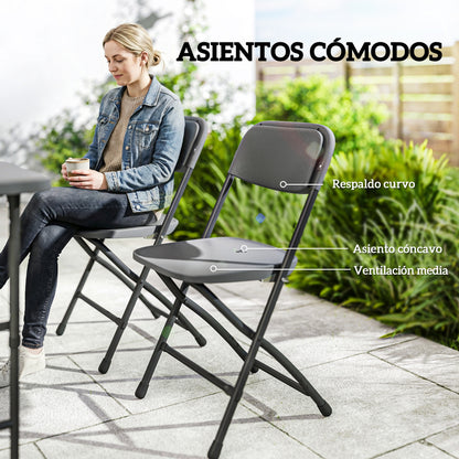 Outsunny Conjunto De Mesa Y Sillas Jardín Plegable 5 Piezas Con Mesa Ajustable_5