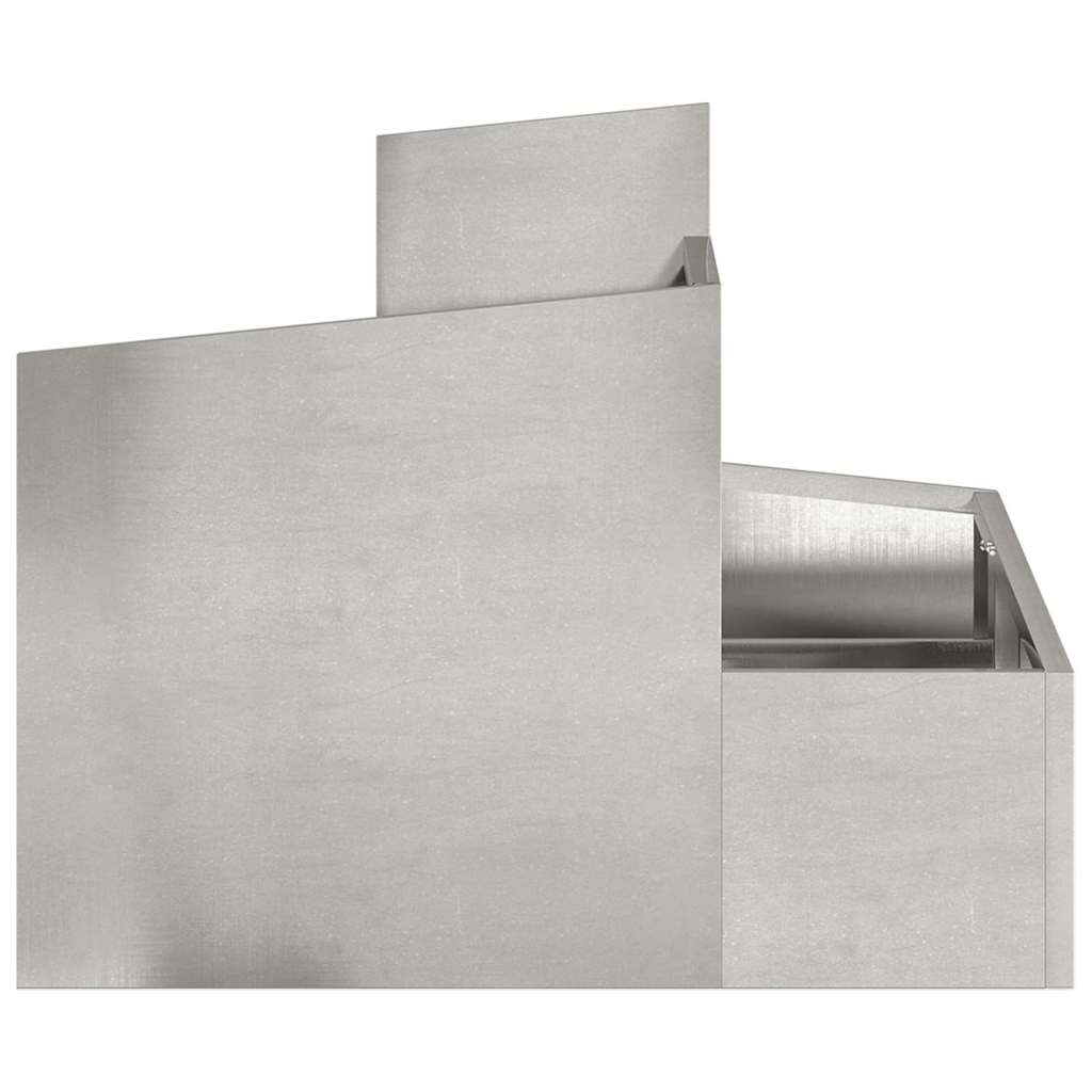 Macetero De Jardín Plateado 60 X 60 X 50 Cm Acero Inoxidable_5