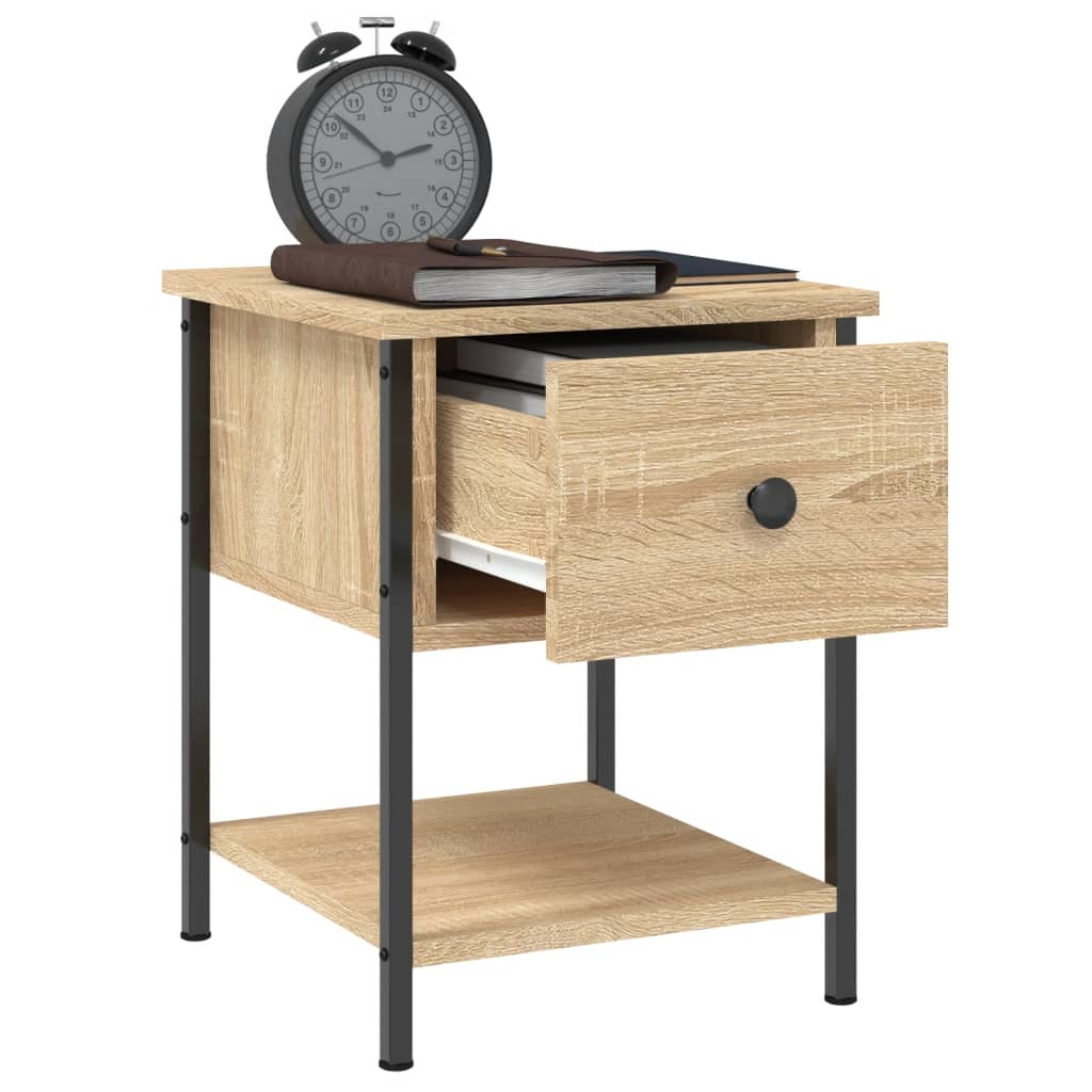 Mesita Noche 2 Uds Madera Ingeniería Roble Sonoma 34x35,5x45 Cm_3