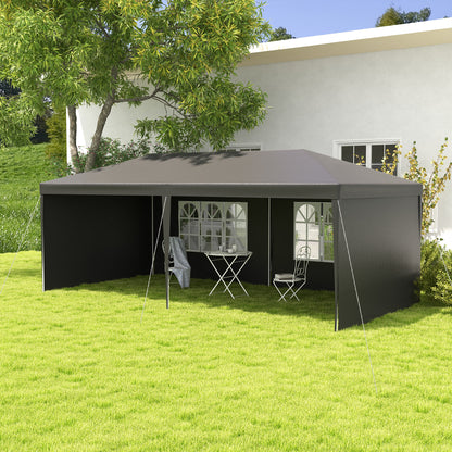 Outsunny Carpa De Jardín 6x3m Con 4 Paredes Laterales 2 Ventanas Visibles Gris_1