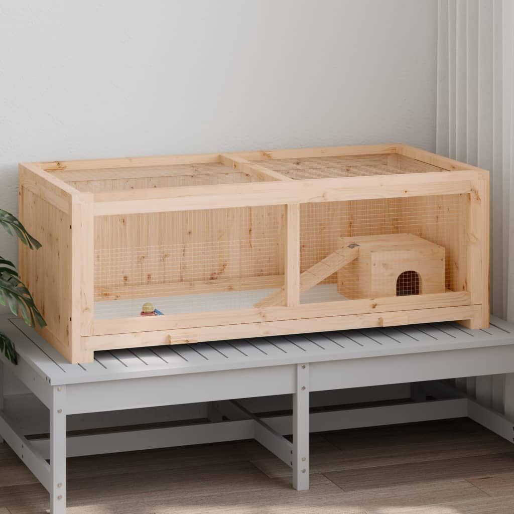 Vidaxl Jaula Para Hámster Madera Maciza Abeto 104x52x38 Cm_1