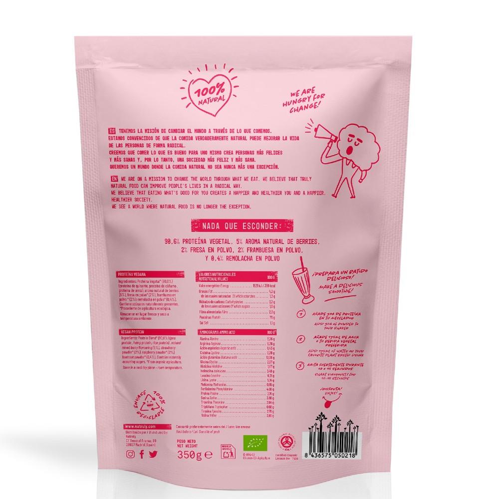 Natruly Proteína Vegana Frambuesa Fresa, 350g