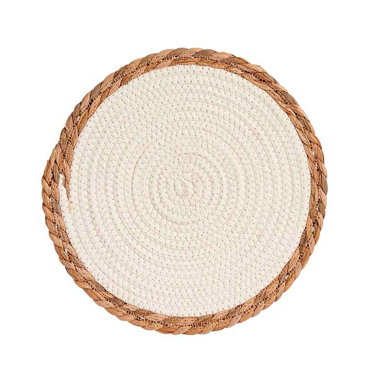 Tapete Blanco Borde Natural 30cm Colección Kinvara_2