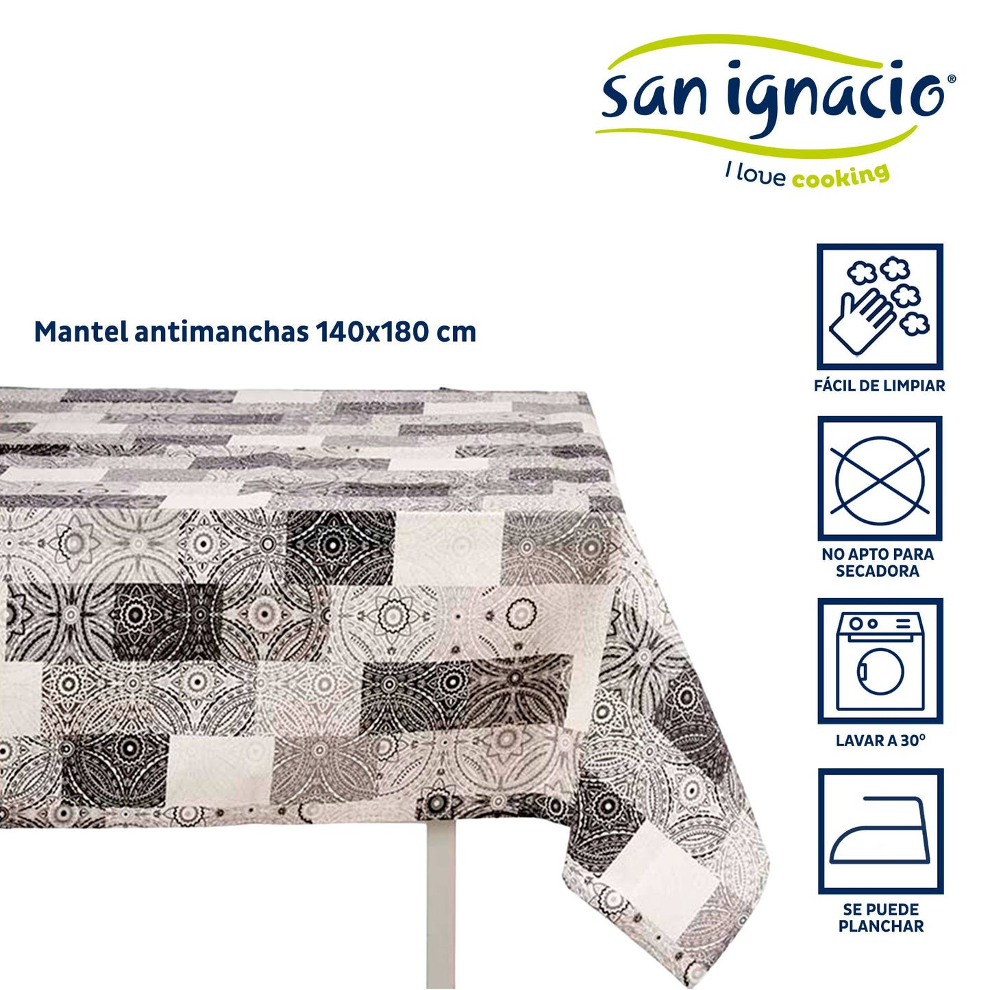 Mantel Loneta Antimanchas 140x180cm Azul Colección Kinvara