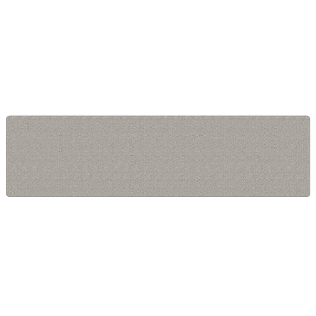 Alfombra De Pasillo Con Aspecto De Sisal Gris Taupe 80x300 Cm / Vetonek_4