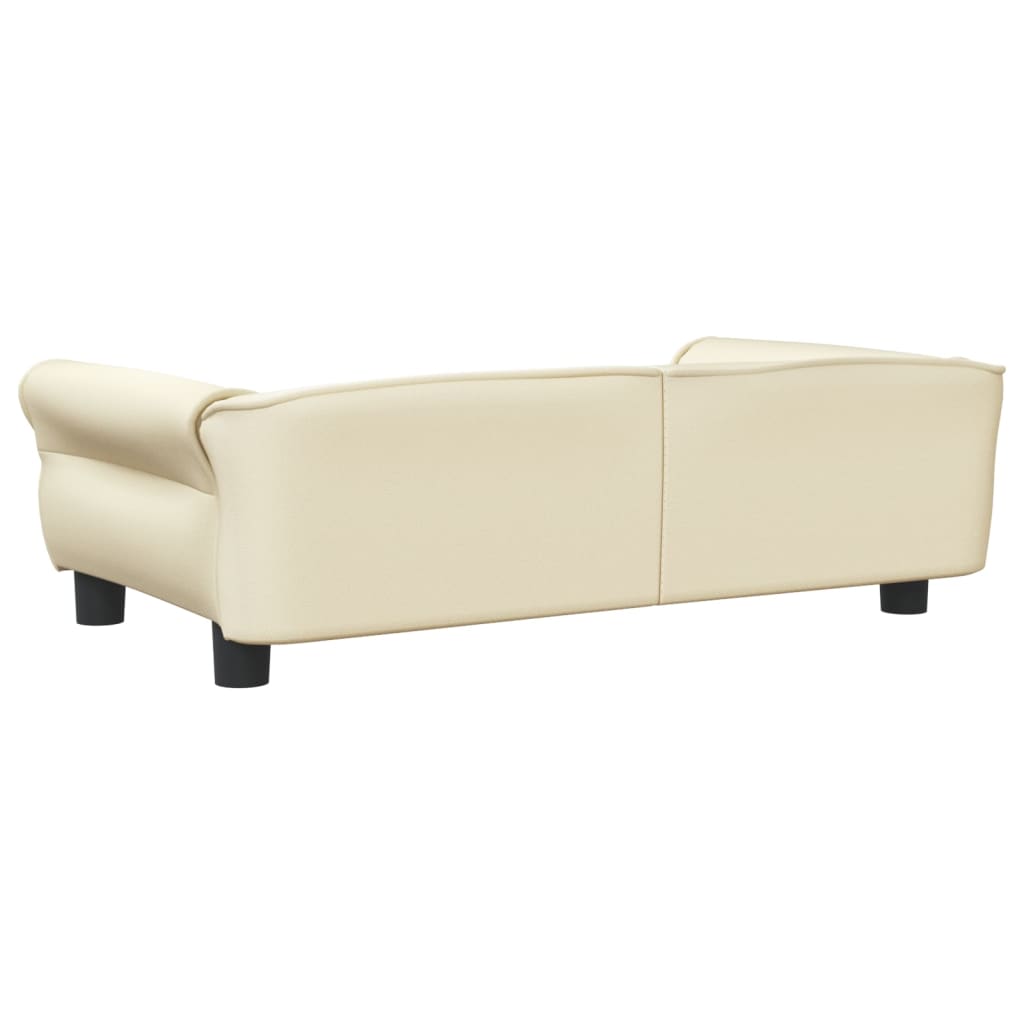 Cama Para Perros De Cuero Sintético Crema 95x55x30 Cm / Vetonek_0