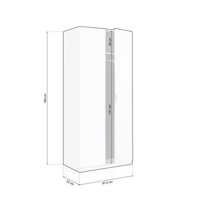 Armario Astra 2 Puertas Melamina, Blanco, 81 X 180 X 52_4