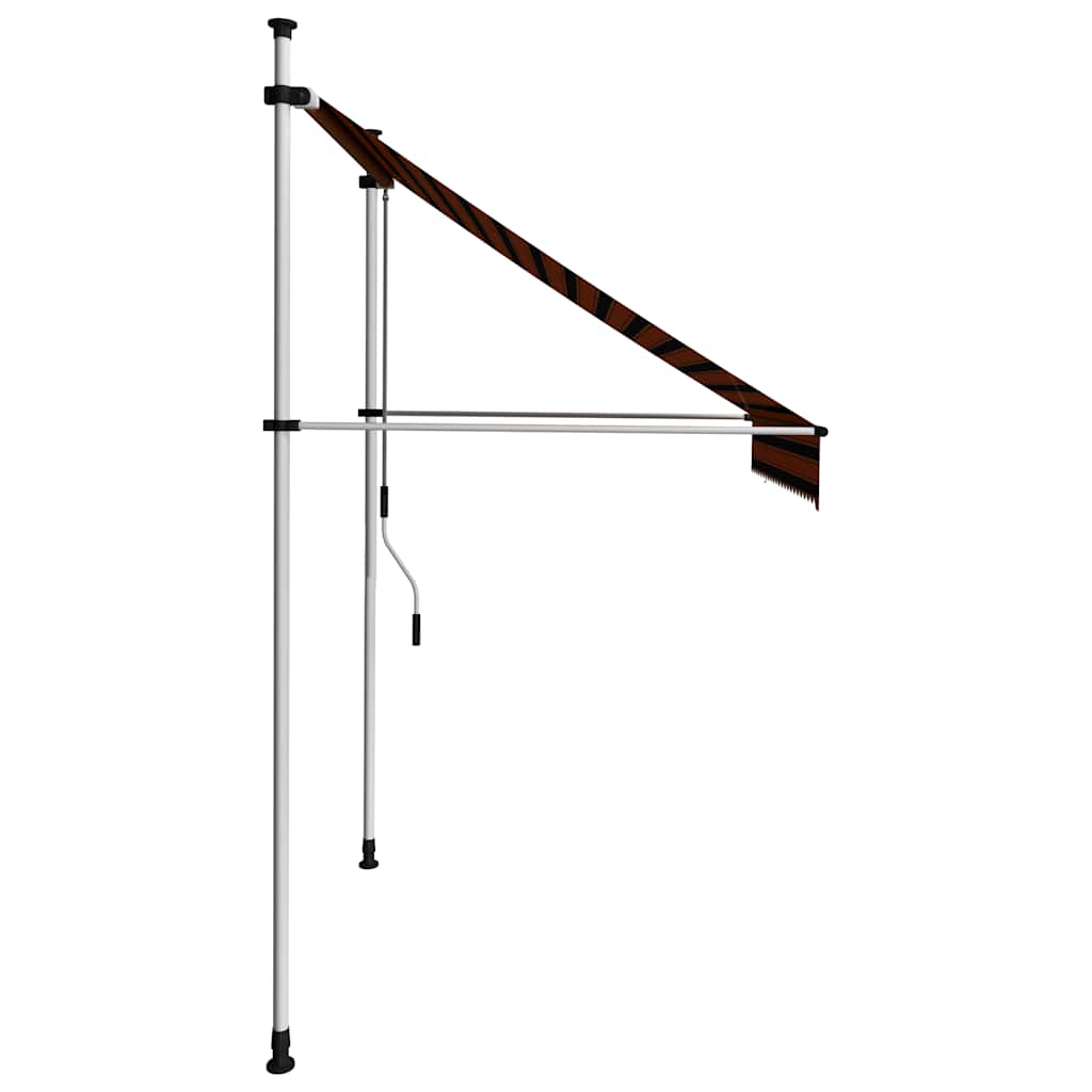 Toldo Manual Retráctil Naranja Y Marrón 200 Cm_2
