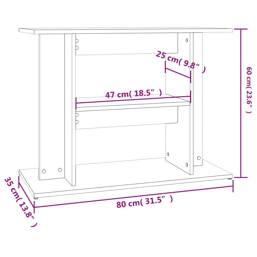 Vidaxl Soporte Para Acuario De Hormigón Gris 80x35x60 Cm De Madera Sintética_2