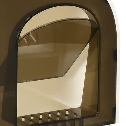 Pawhut Arenero Para Gatos Con Bandeja Extraíble Pala Alfombra 43x44x47cm Blanco_4