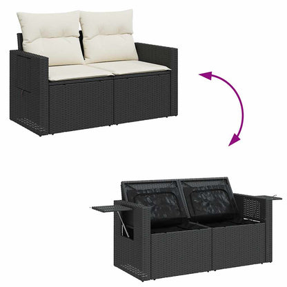 Set De Sofás De Jardín Y Cojines 8 Piezas Ratán Sintético Negro / Vetonek_1