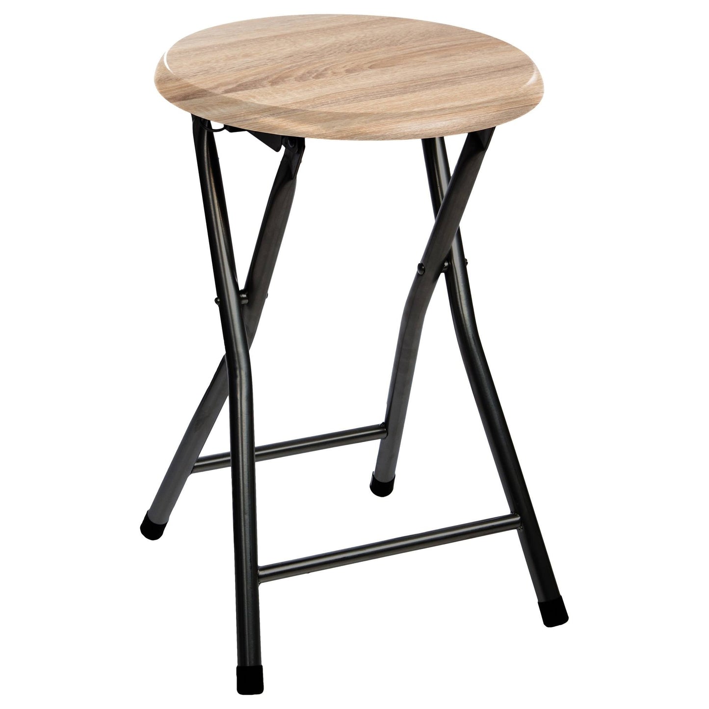 Well Home - Taburete Plegable En Panel De Madera Mdf Ø30x46,5cm_0