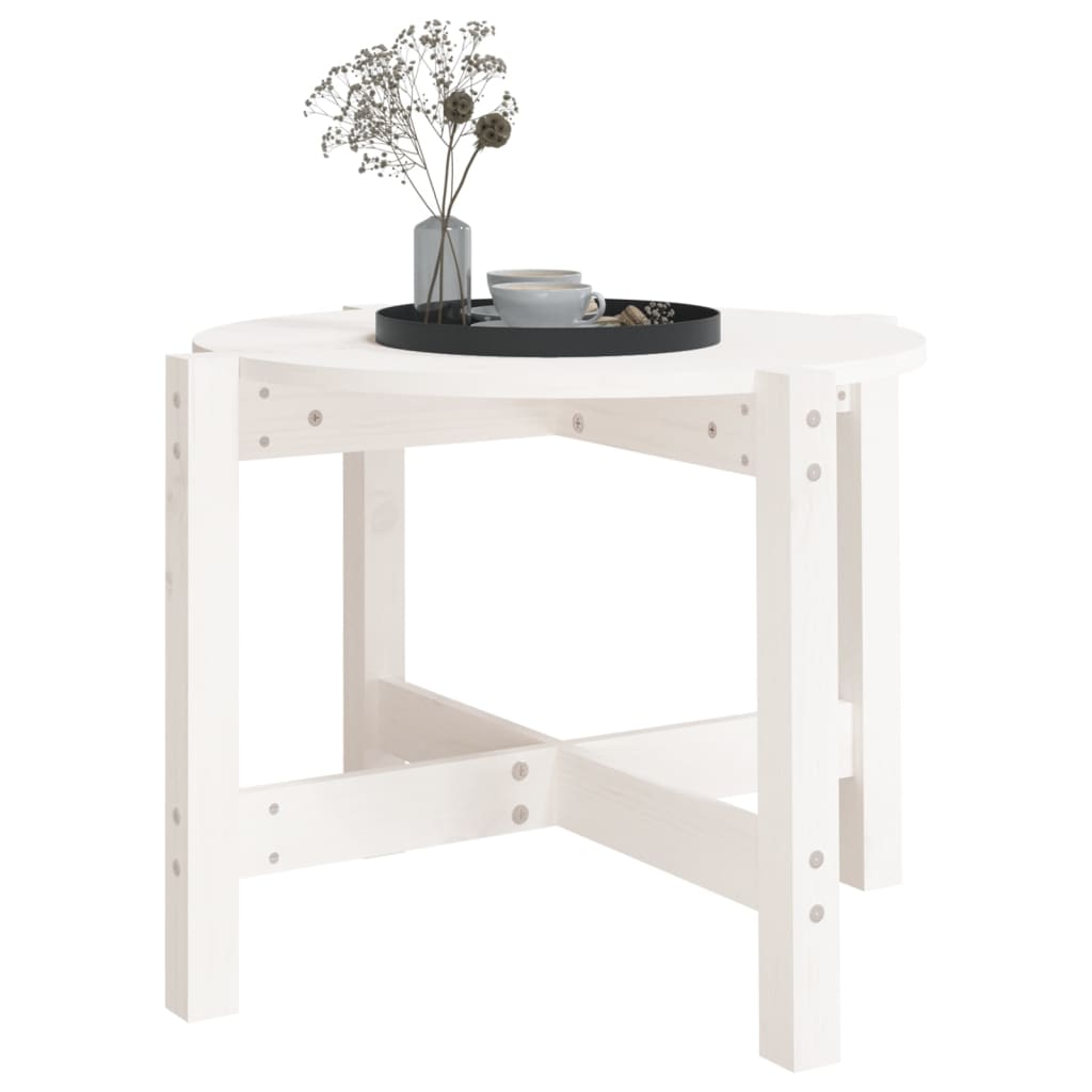 Mesa De Centro De Madera Maciza De Pino Blanco 62,5x45 Cm_2