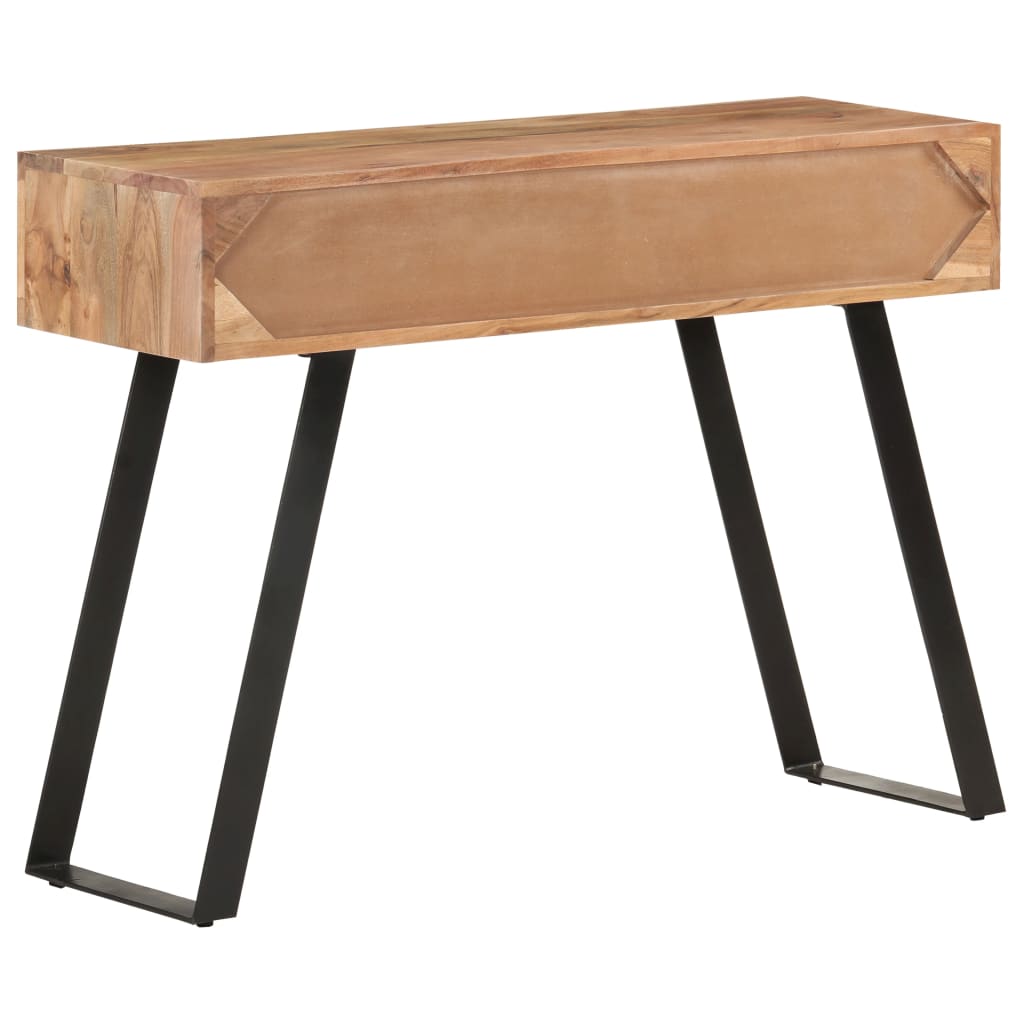 Mesa Consola De Madera De Acacia Bordes Naturales 100x35x76 Cm_2