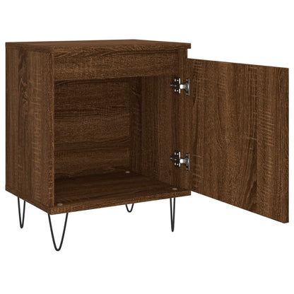Mesita De Noche Madera De Ingeniería Roble Marrón 40x30x50 Cm_4
