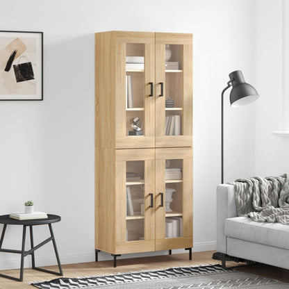 Aparador Alto Madera Contrachapada Color Roble 69,5x34x180 Cm_0