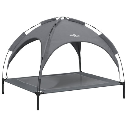 Cama Para Perros Con Dosel Antracita Tela Oxford Y Acero / Vetonek_5