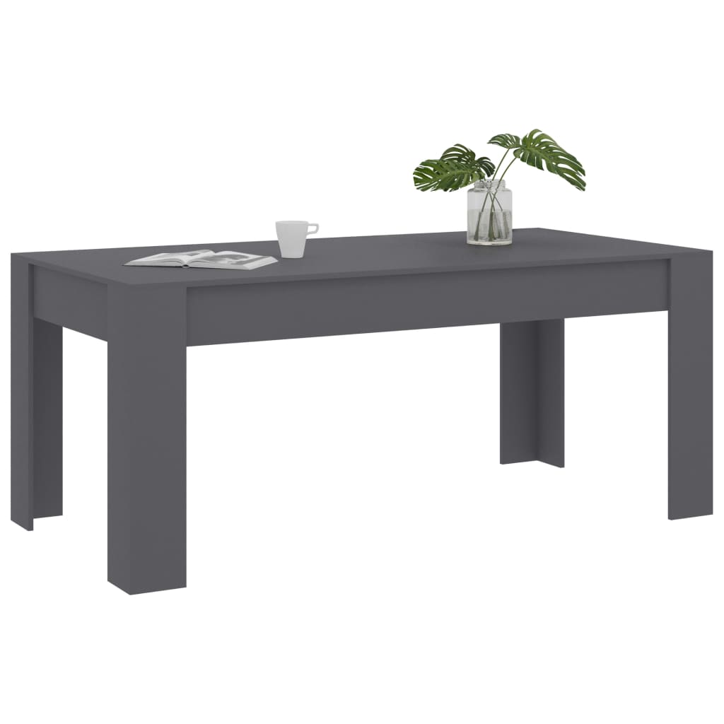 Mesa De Comedor Madera Contrachapada Gris 180x90x76 Cm_1