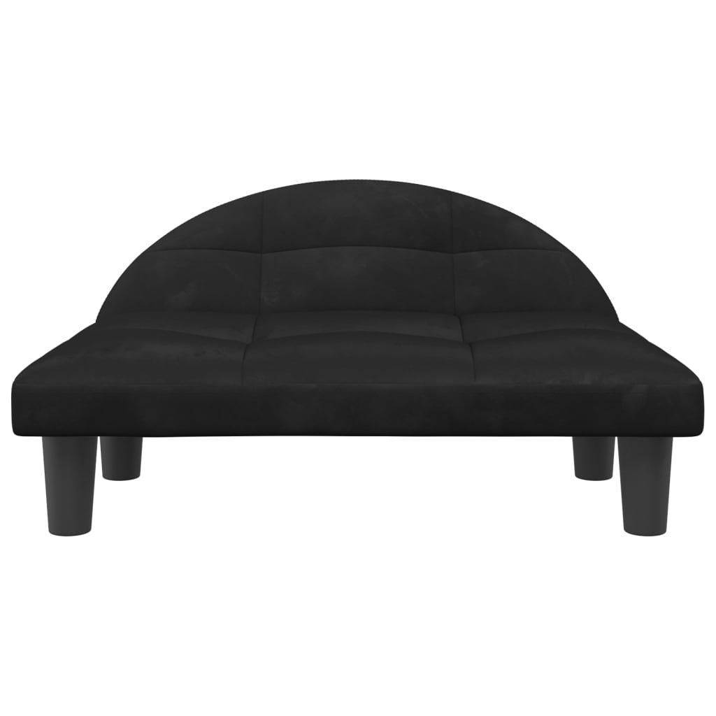 Cama Para Perros De Terciopelo Negra 70x52x30 Cm / Vetonek_3