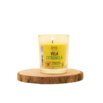 Vela Aromática de Citronela SYS Aromas 120 g | Hasta 40 Horas | Aroma Cítrico Herbal | Ayuda a Ahuyentar Mosquitos_0