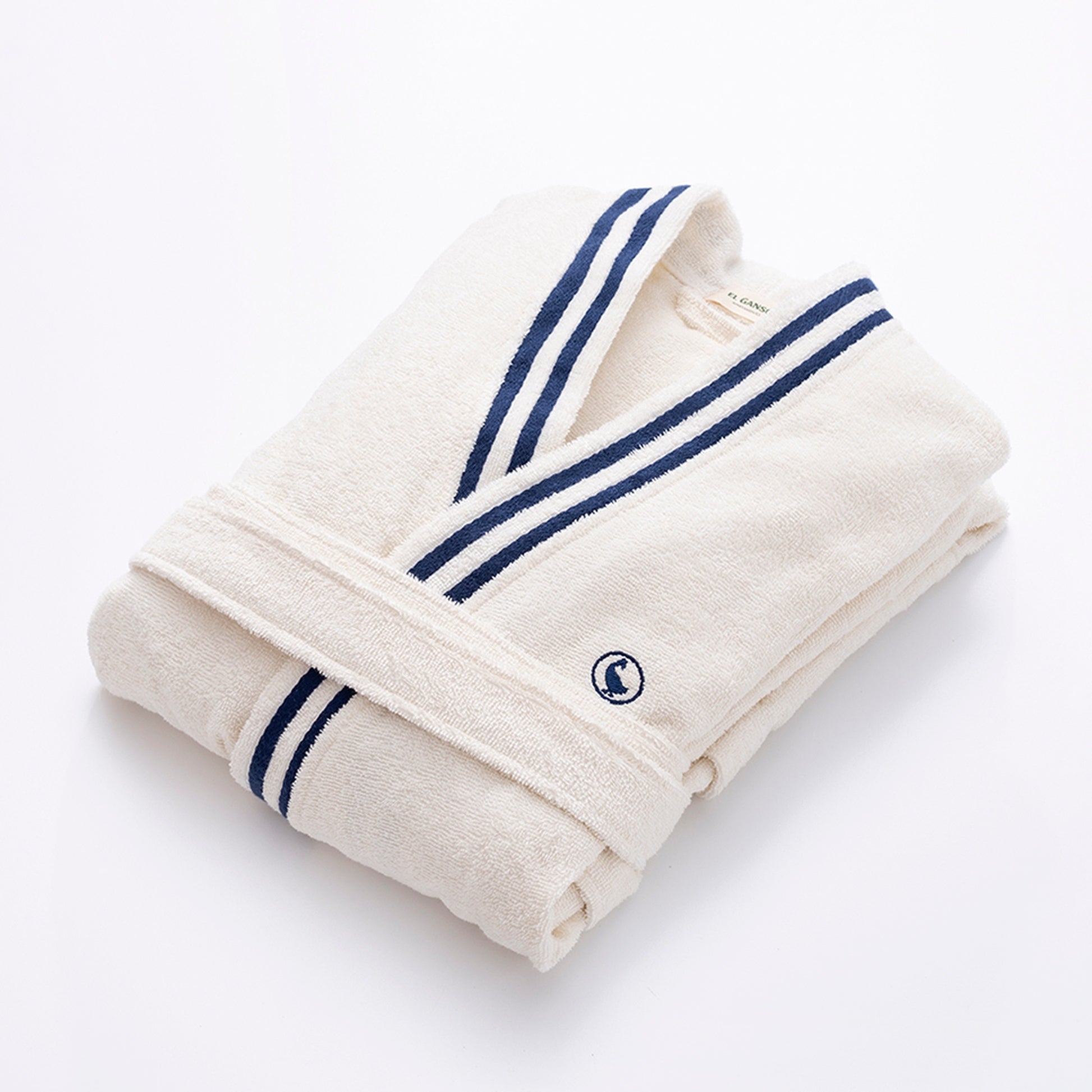 Albornoz Crudo M/l 320gsm 100% Algodón Con Logo Bordado El Ganso