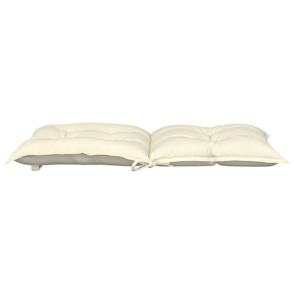 Vidaxl Cojín Silla Jardín Respaldo Bajo 4 Uds Tela Crema 100x50x7 Cm_5
