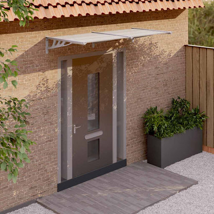 Marquesina Puerta Policarbonato Gris Y Transparente 199x90 Cm_1
