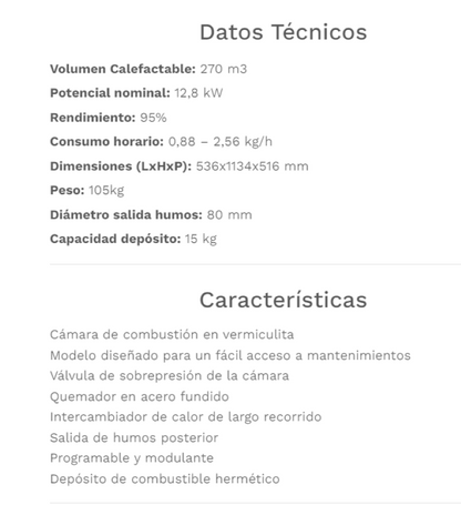 Fabricalor Estufa De Pellets Élite 12 Blanco Ventilada_1