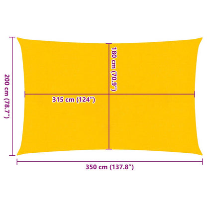 Vidaxl Toldo De Vela Rectangular Hdpe Amarillo 160 G/m² 2x3,5 M_2