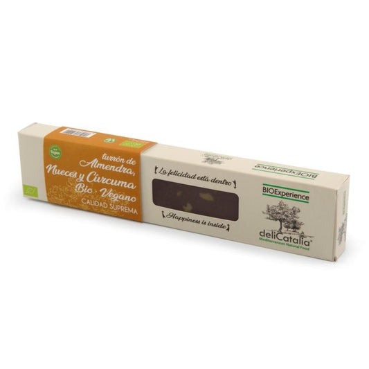Turrón de Almendra, Nueces y Cúrcuma Ecologico deliCatalia BioExperience 165 gr