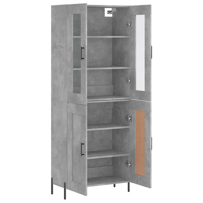 Aparador Alto Madera Contrachapada Gris Hormigón 69,5x34x180 Cm_3