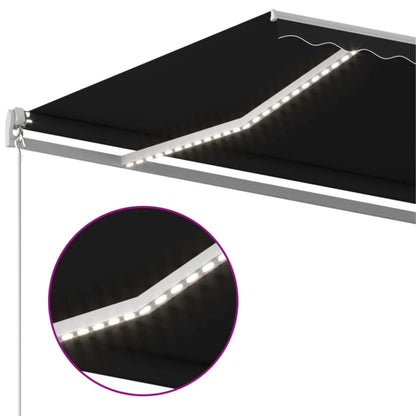 Toldo Retráctil Manual Con Led Gris Antracita 400x300 Cm_4