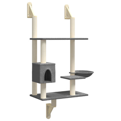 Árbol Rascador Para Gatos De Pared Gris Oscuro 153 Cm_0