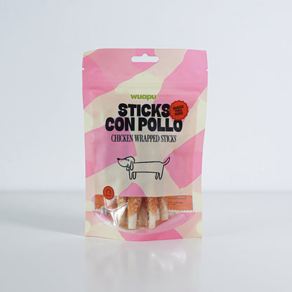 Snack Para Perro En Stick Vacuno Con Pollo Desecado Wuapu 500gr_3