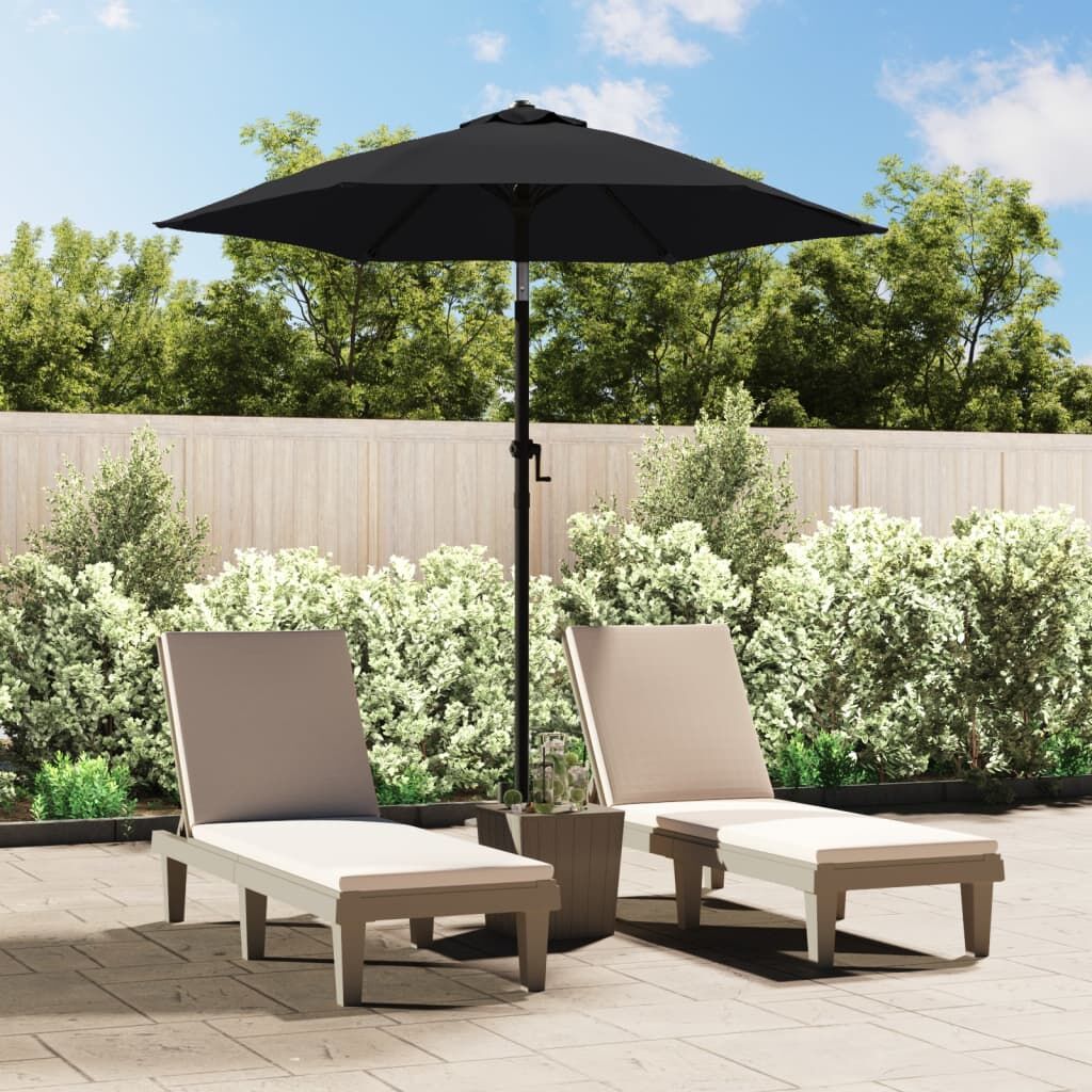 Vidaxl Sombrilla De Aluminio Negro 200x224 Cm_1
