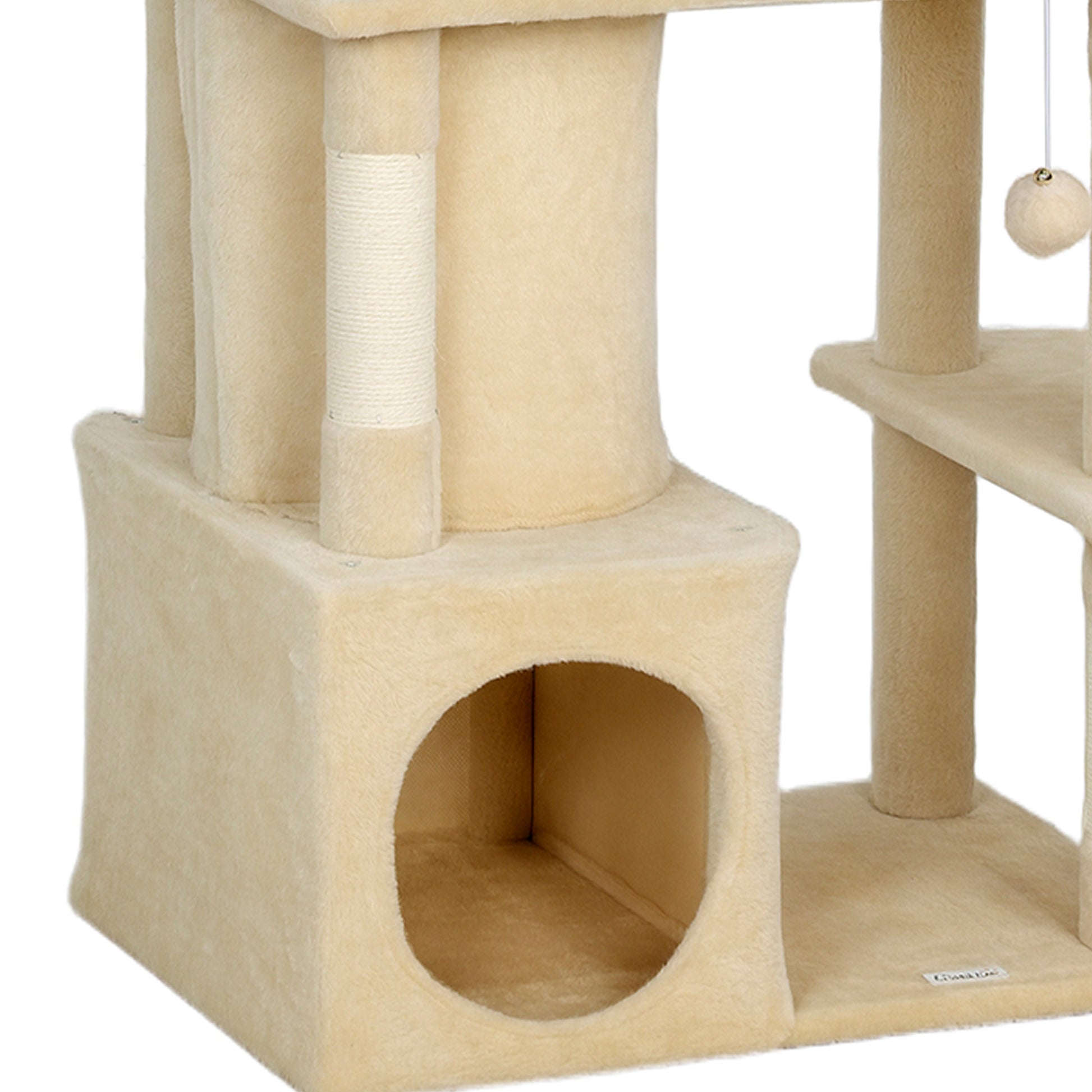 Pawhut Árbol Rascador Para Gatos Grande Altura 170 Cm Beige_3