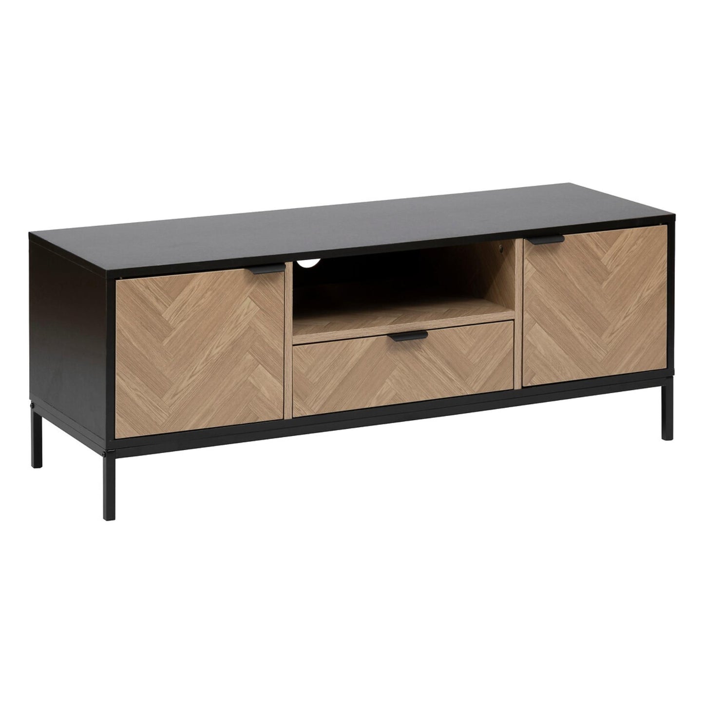 Mueble TV Chevrons en PART BDE1 Color Negro (120 x 40 x 45 cm)_0