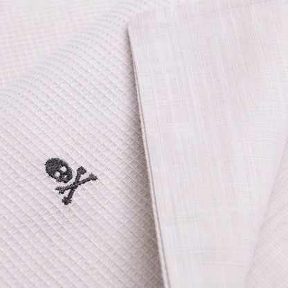 Set Cama Waffle (funda Nordica 260x240cm + 2 Fundas Almohada  50x105cm) 100% Algodón 144gsm Gris Cierre De Botone Shaze Scalpers Home