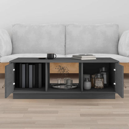 Mesa De Centro De Madera Maciza De Pino Gris 100x50x35 Cm_1