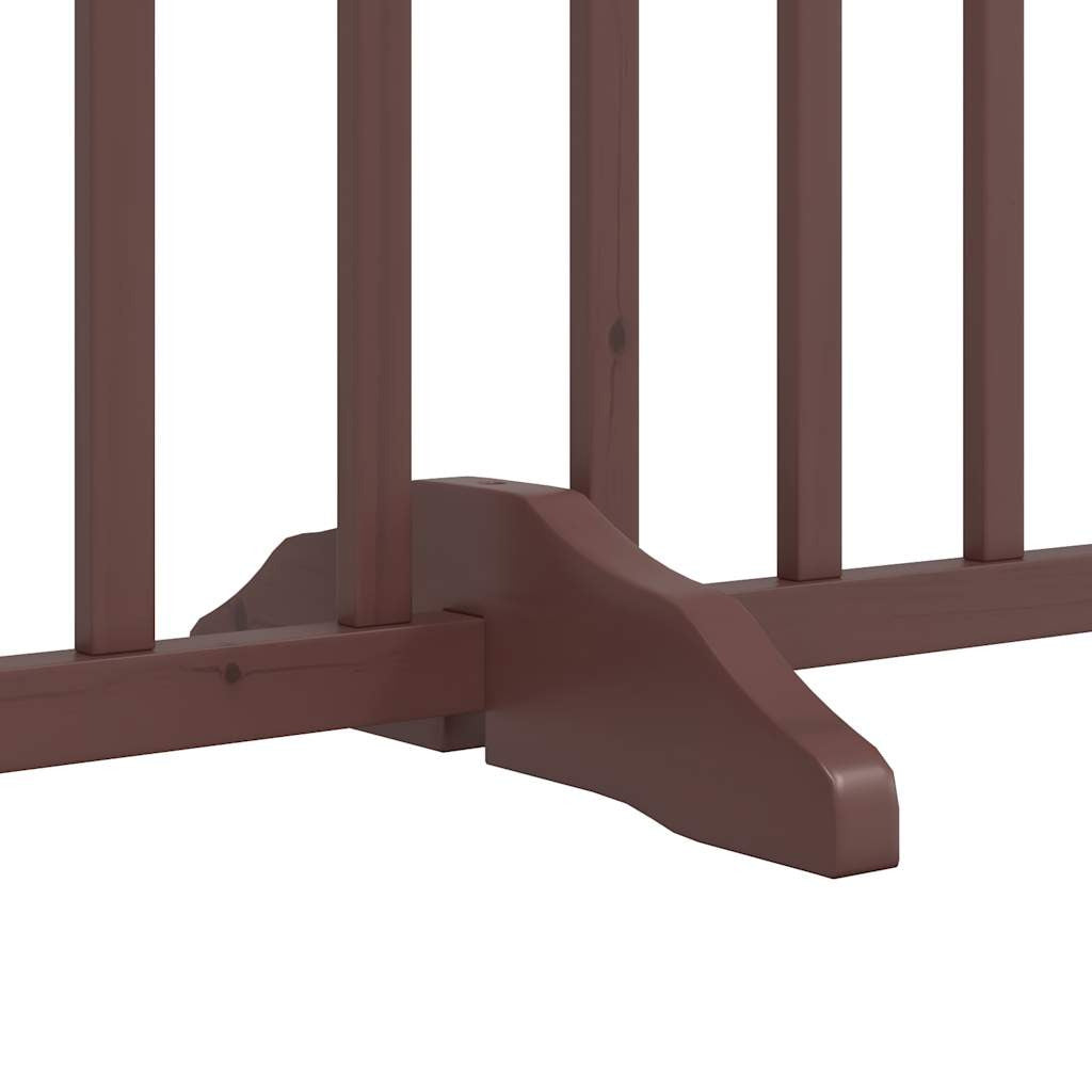 Vidaxl Puerta De Perros Plegable 9 Paneles Madera Álamo Marrón 450 Cm_4